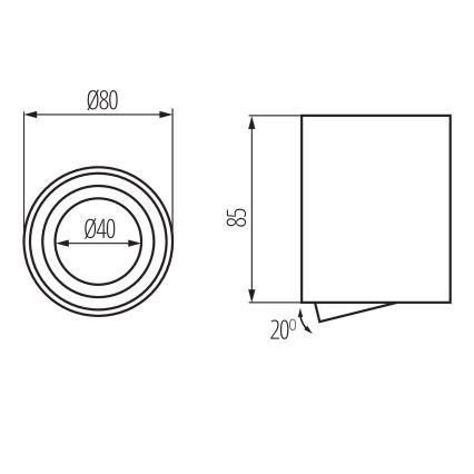 Punktveida gaismeklis BORD ONE 1xGU10/10W/230V melns