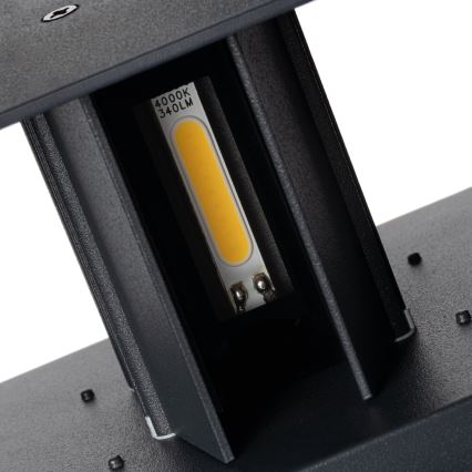 LED ārējais sienas gaismeklis ar kustības un krēslas sensoru REKA LED/7W/230V IP54, antracīta krāsā, kvadrātveida