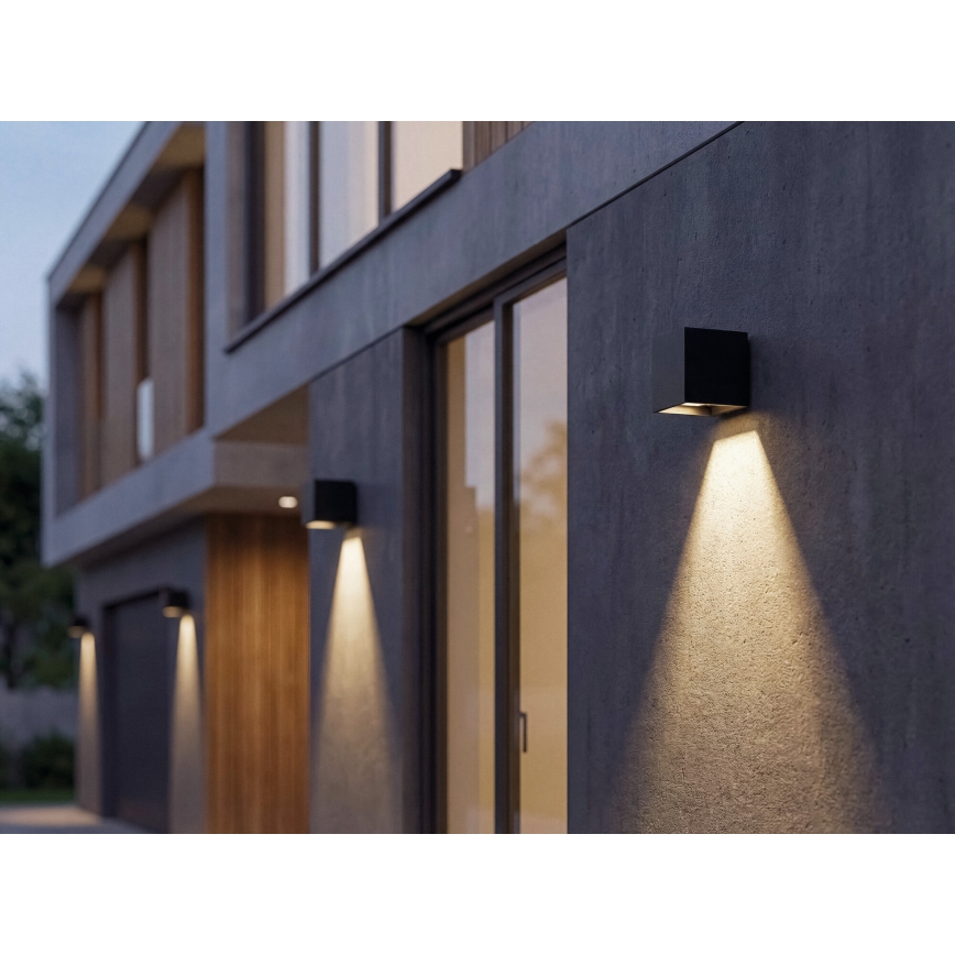 LED saules sienas gaismeklis ar sensoru REKA LED/3W/3,7V 1800 mAh 3000/4000/6500K IP65 melns