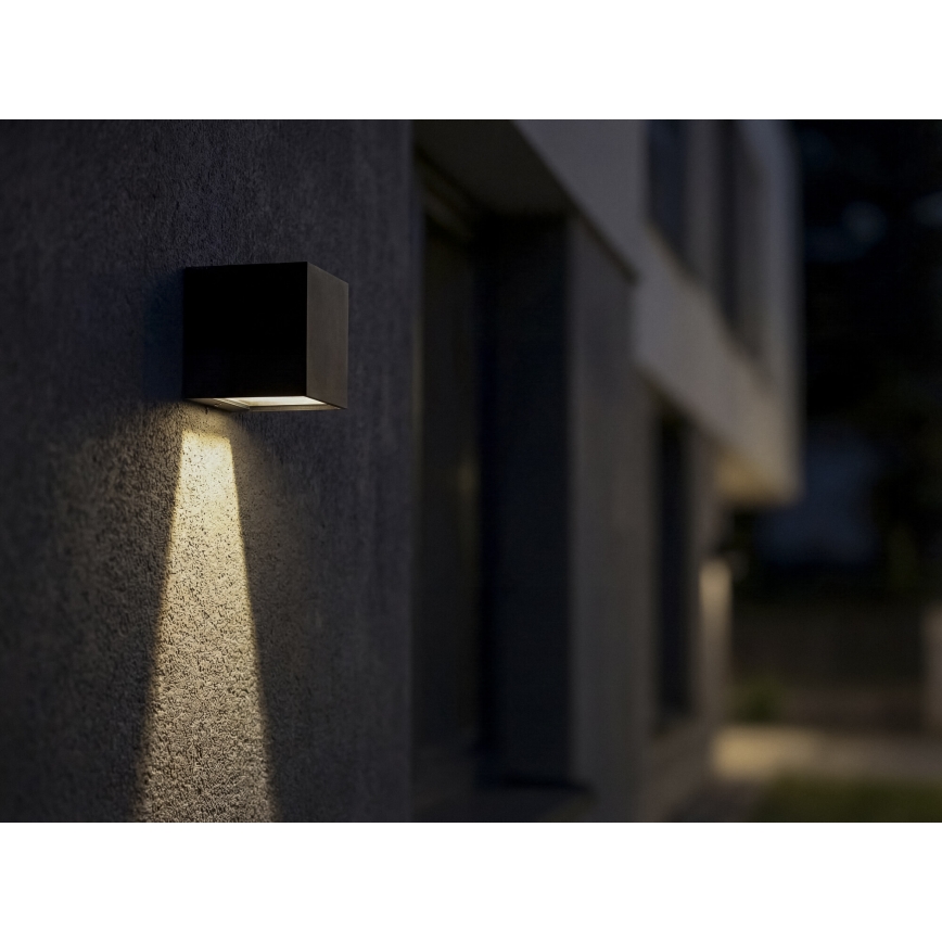 LED saules sienas gaismeklis ar sensoru REKA LED/3W/3,7V 1800 mAh 3000/4000/6500K IP65 melns