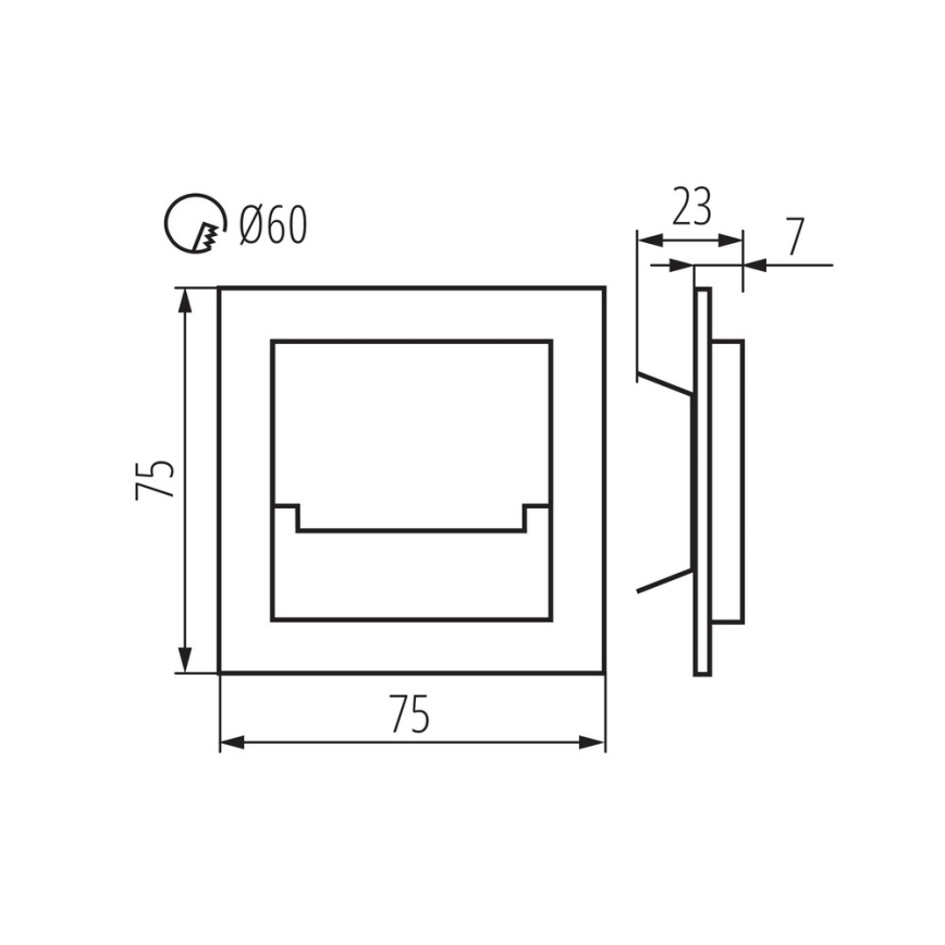LED sienas kāpņu gaismeklis SABIK MINI LED/0,8W/12V 4000K