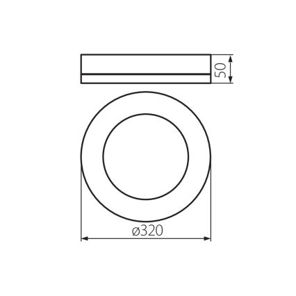 LED Āra griestu lampa TURA LED/24W/230V 4000K IP54 melna