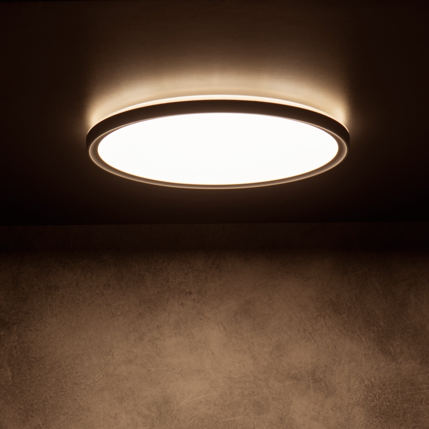 LED griestu lampa AZPO LED/11,8W/230V 3000/4000/6000K Ø 22,5 cm IP54 melna