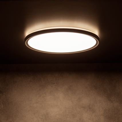 LED griestu gaismeklis AZPO LED/22W/230V 3000/4000/6000K pr. 42 cm IP54 melns