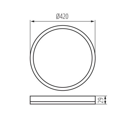 LED griestu gaismeklis AZPO LED/22W/230V 3000/4000/6000K pr. 42 cm IP54 melns
