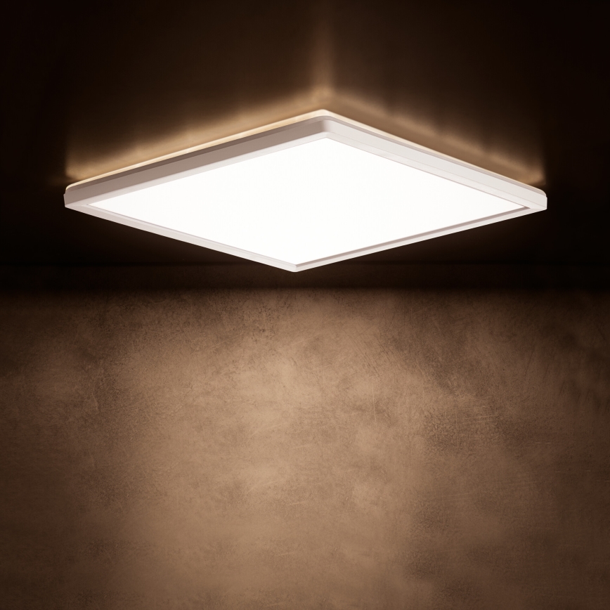 LED griestu lampa AZPO LED/12,3W/230V 3000/4000/6000K 22,5x22,5 cm IP54 balta