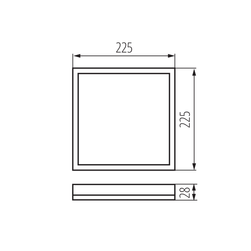 LED griestu lampa AZPO LED/12,3W/230V 3000/4000/6000K 22,5x22,5 cm IP54 balta