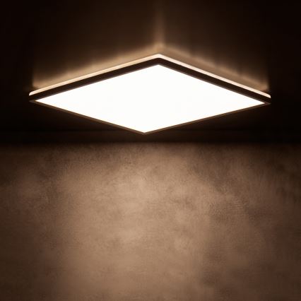 LED griestu lampa AZPO LED/22W/230V 3000/4000/6000K 42x42 cm IP54 melna