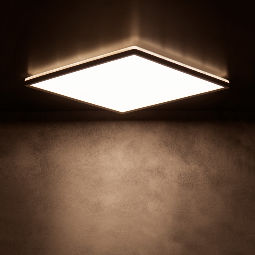 LED griestu lampa AZPO LED/22W/230V 3000/4000/6000K 42x42 cm IP54 melna