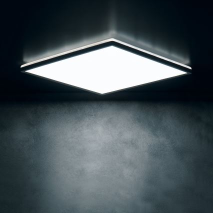 LED griestu lampa AZPO LED/22W/230V 3000/4000/6000K 42x42 cm IP54 melna