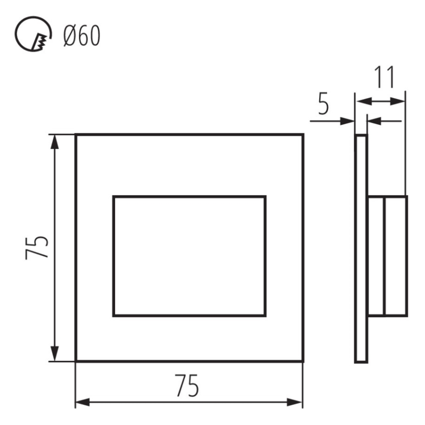 LED Kāpņu telpas apgaismojums ERINUS LED/1,5W/12V 3000K balts