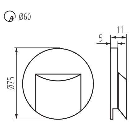 LED Kāpņu telpas apgaismojums ERINUS LED/0,8W/12V 3000K melns