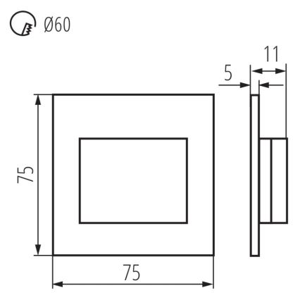 LED Kāpņu telpas apgaismojums ERINUS LED/1,5W/12V 3000K melns