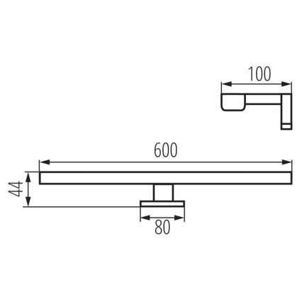 LED Vannas istabas spoguļa apgaismojums ASTIM LED/12W/230V IP44, melns