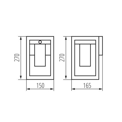 Āra sienas lampa ar sensoru VIMO 1xE27/15W/230V IP44