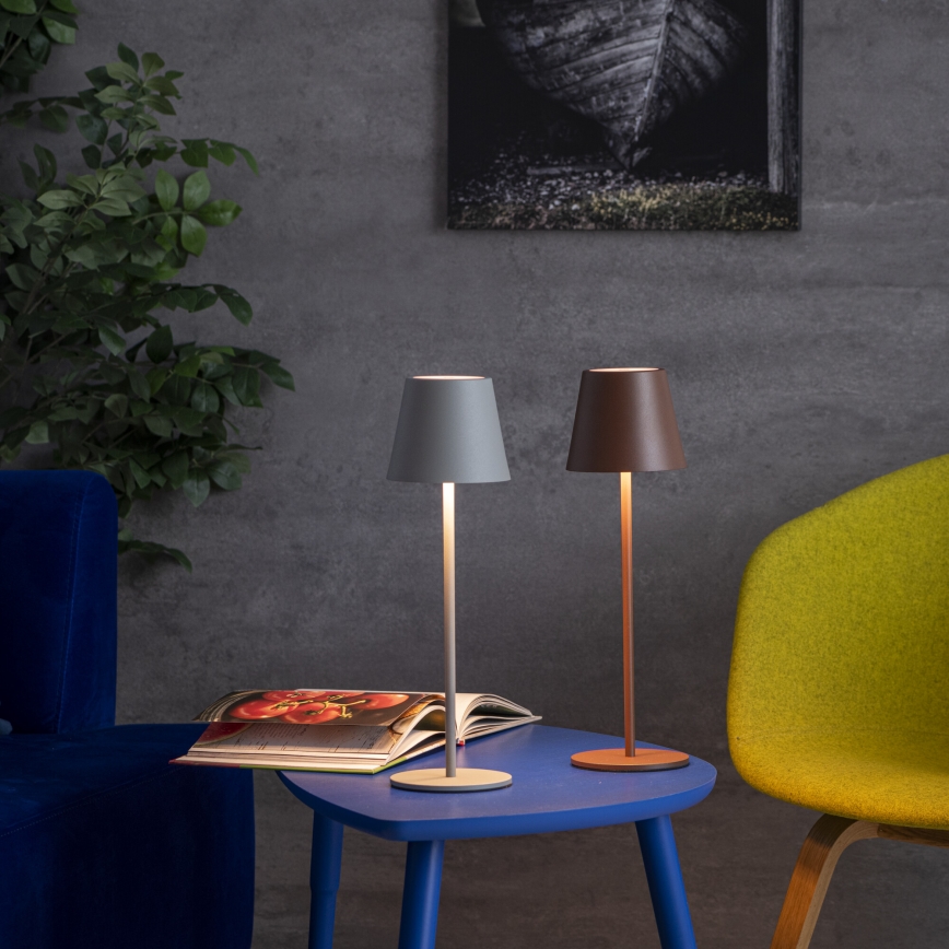 LED Aptumšojama, lādējama galda lampa INITA LED/1,2W/1800 mAh IP54 brūna