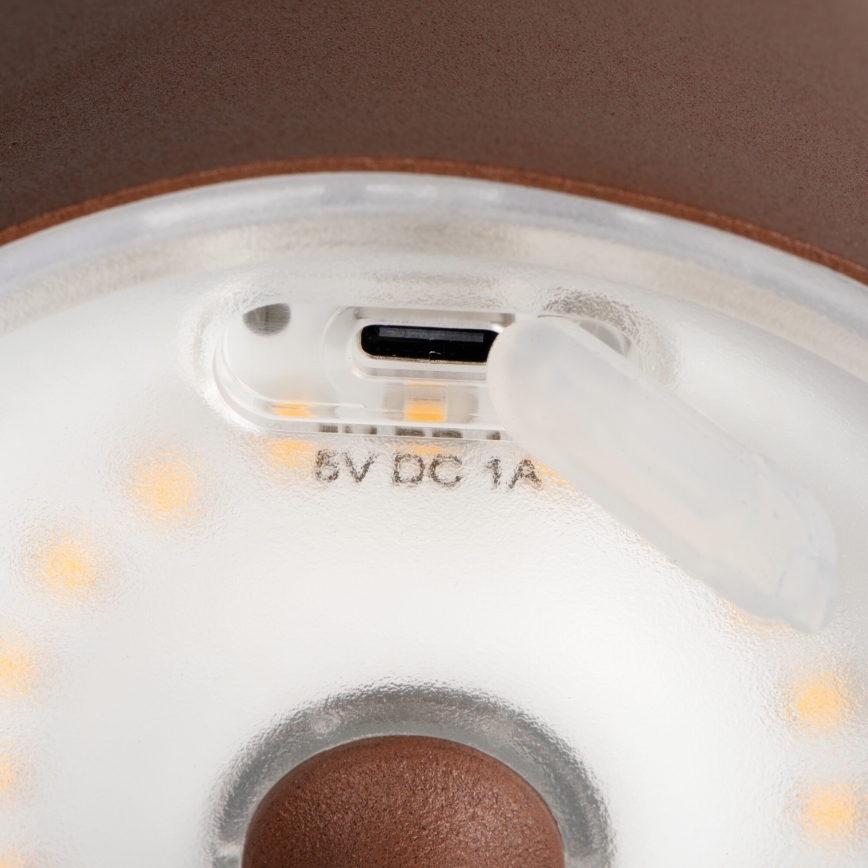 LED Aptumšojama, lādējama galda lampa INITA LED/1,2W/1800 mAh IP54 brūna