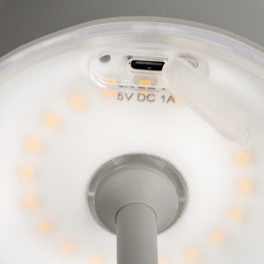 LED Aptumšojama, lādējama galda lampa INITA LED/1,2W/1800 mAh IP54 pelēka