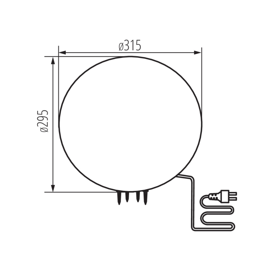Āra lampa STONO 1xE27/15W/230V Ø 31,5 cm IP65