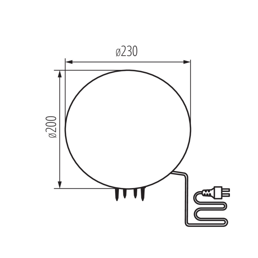 Āra lampa STONO 1xE27/15W/230V Ø 23 cm IP65