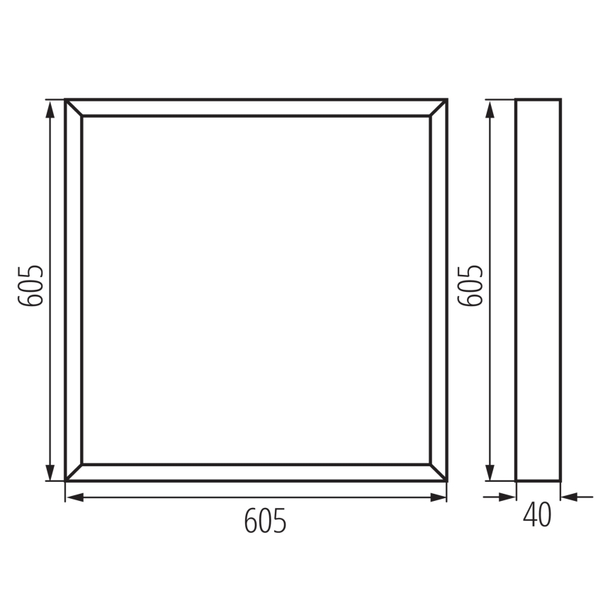 LED Virsapmetuma panelis BLINGO LED/34W/230V 4000K 60x60 cm