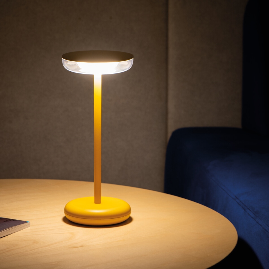 Regulējama uzlādējamā LED lampa FLUXY LED/1,7W/1800 mAh IP44 dzeltena