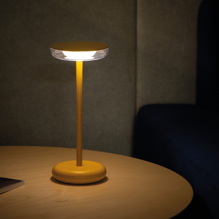 Regulējama uzlādējamā LED lampa FLUXY LED/1,7W/1800 mAh IP44 dzeltena