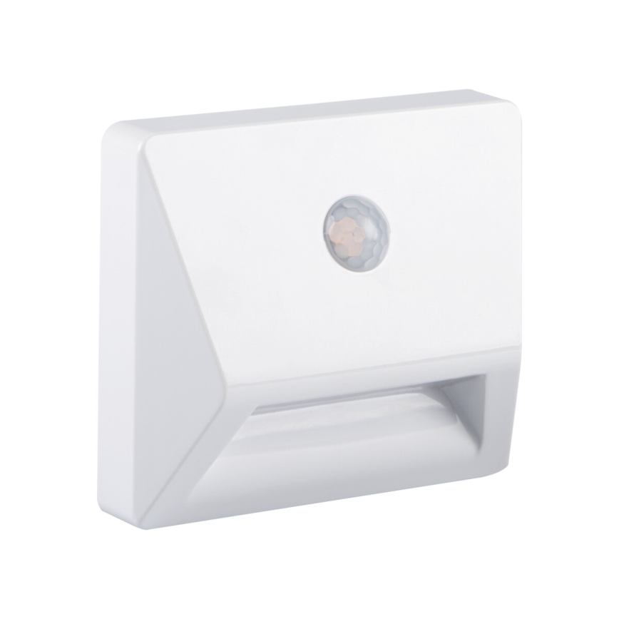 LED iebūvējamais gaismeklis ar kustības un krēslas sensoru IRS LED/0,3W/3xAAA IP54 balts