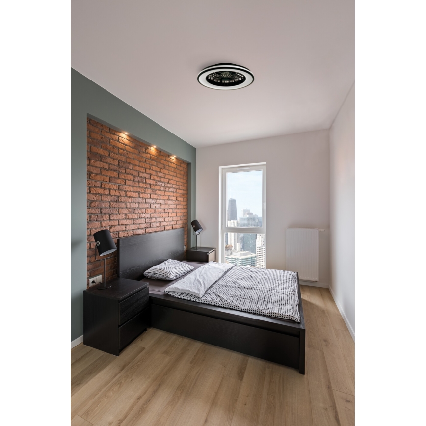 LED Aptumšojama griestu lampa ar ventilatoru PLAVE LED/48W/230V 3000/4000/6500K + tālvadības pults