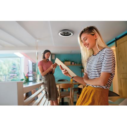 LED Aptumšojama griestu lampa ar ventilatoru PLAVE LED/48W/230V 3000/4000/6500K + tālvadības pults