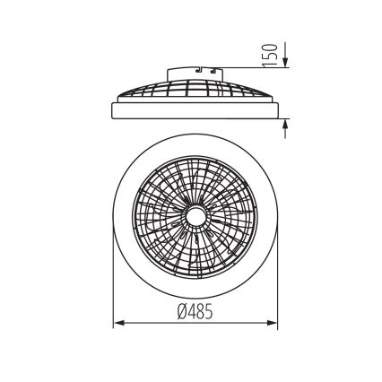 LED RGBW Aptumšojama griestu lampa ar ventilatoru PLAVE LED/48W/230V 3000/4000/6500K + tālvadības pults
