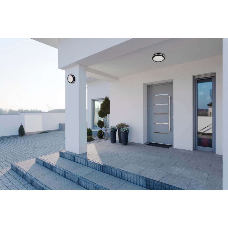 LED Āra griestu lampa BENO ECO LED/12W/230V 3000/4000/6500K d. 20 cm IP65 melna