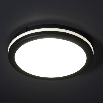 LED Āra griestu lampa BENO ECO LED/12W/230V 3000/4000/6500K d. 20 cm IP65 melna