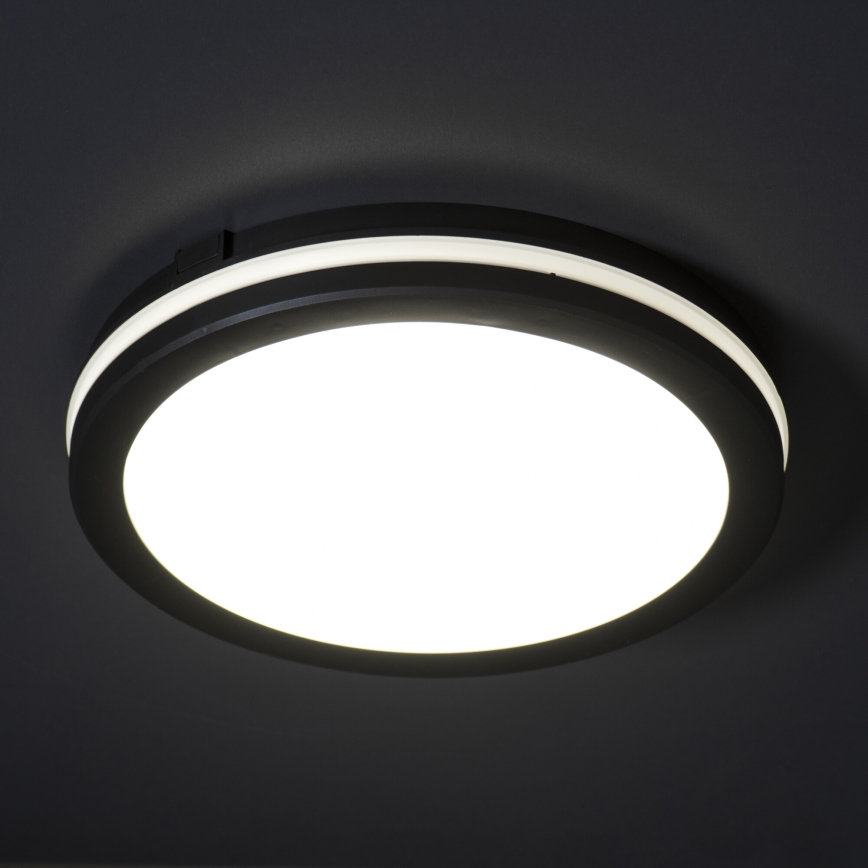 LED Āra griestu lampa BENO ECO LED/12W/230V 3000/4000/6500K d. 20 cm IP65 melna