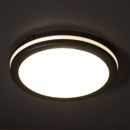 LED Āra griestu lampa BENO ECO LED/12W/230V 3000/4000/6500K d. 20 cm IP65 melna