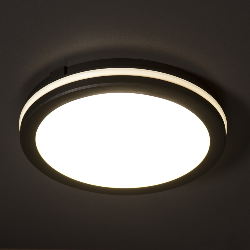 LED Āra griestu lampa BENO ECO LED/12W/230V 3000/4000/6500K d. 20 cm IP65 melna
