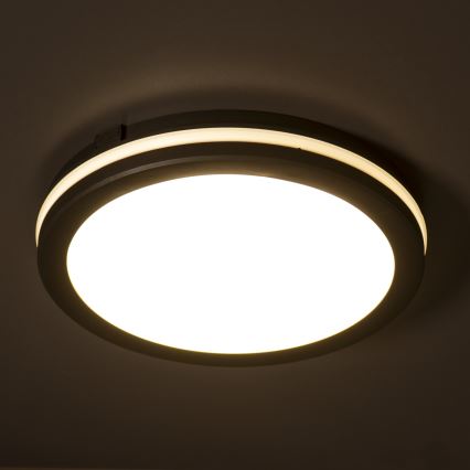 LED Āra griestu lampa BENO ECO LED/12W/230V 3000/4000/6500K d. 20 cm IP65 melna