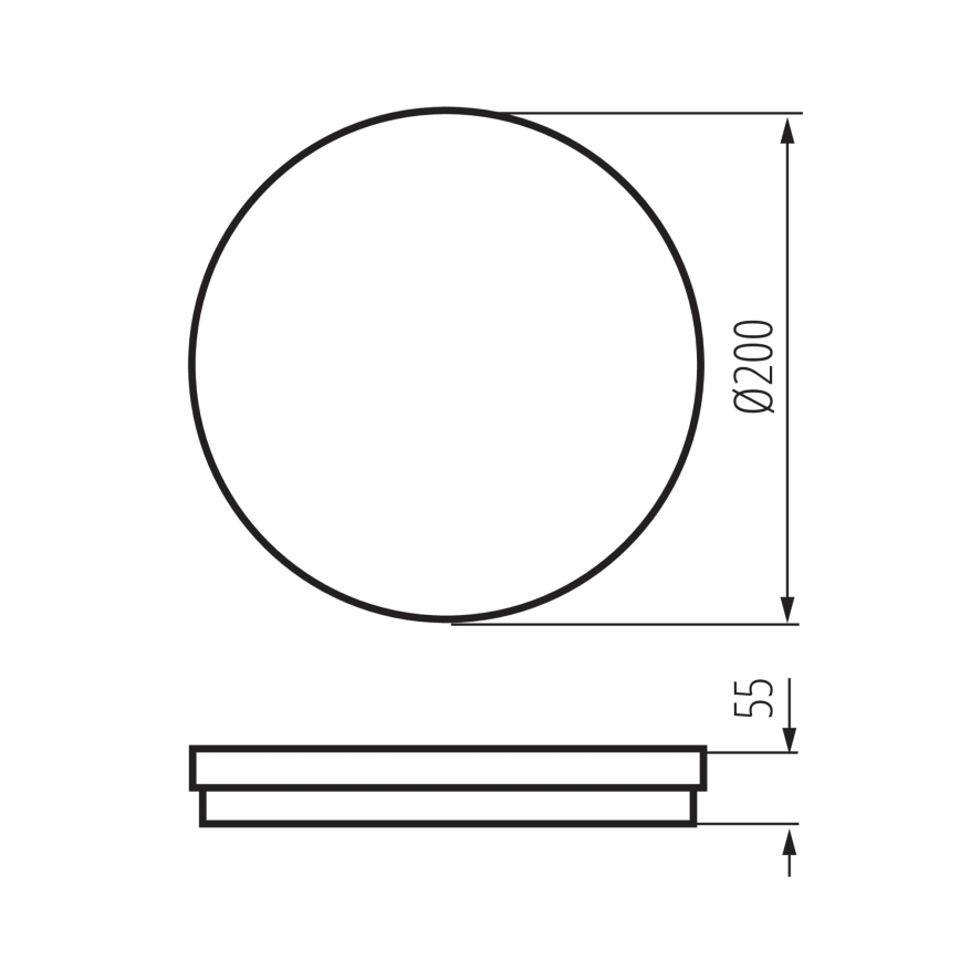 LED Āra griestu lampa BENO ECO LED/20W/230V 3000/4000/6500K d. 20 cm IP65 melna