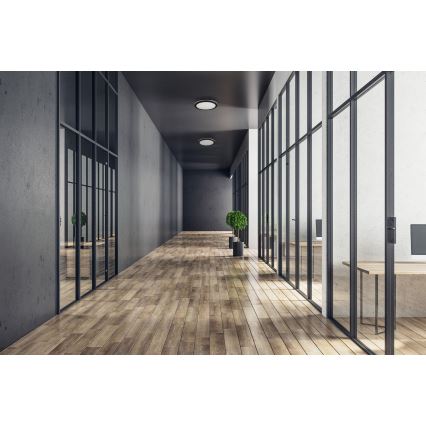 LED Āra griestu lampa BENO E LED/30W/230V 3000/4000/6500K d. 30 cm IP65 melna