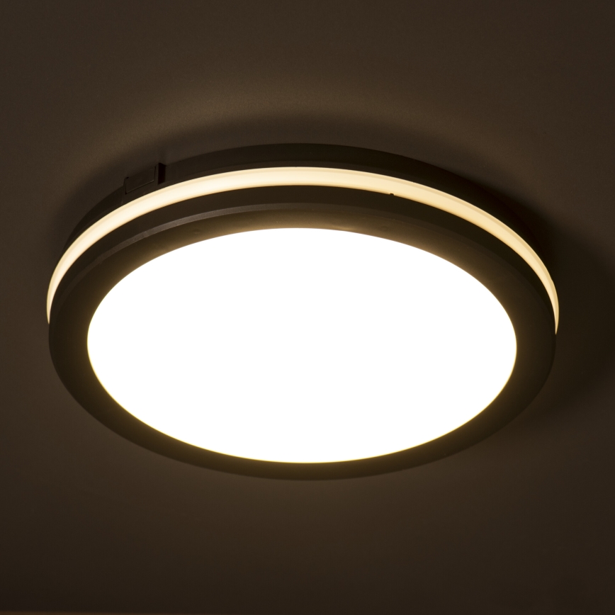LED Āra griestu lampa BENO E LED/30W/230V 3000/4000/6500K d. 30 cm IP65 melna