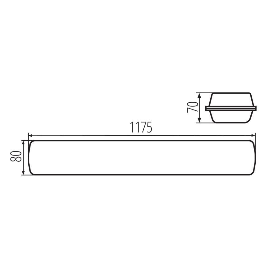 LED Lielas slodzes dienasgaismas lampa MAH MAX LED/18W/230V 4000K IP65 melna