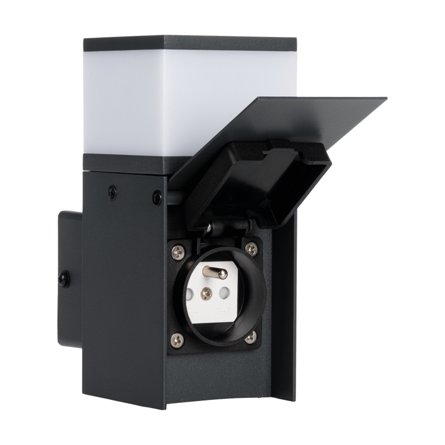 Āra sienas lampa ar kontaktligzdu DASTEN 1xG9/11W/230V IP44 melna