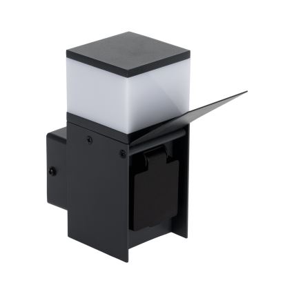 Āra sienas lampa ar kontaktligzdu DASTEN 1xG9/11W/230V IP44 melna