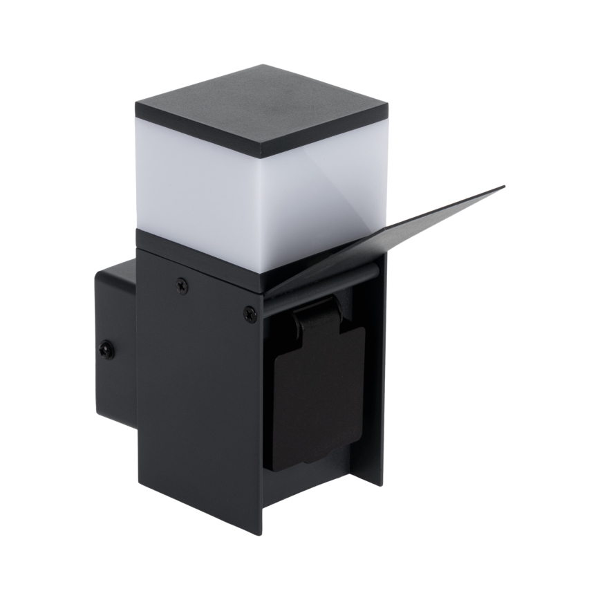 Āra sienas lampa ar kontaktligzdu DASTEN 1xG9/11W/230V IP44 melna