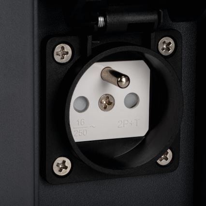 Āra sienas lampa ar kontaktligzdu DASTEN 1xG9/11W/230V IP44 melna