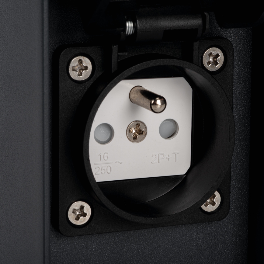Āra sienas lampa ar kontaktligzdu DASTEN 1xG9/11W/230V IP44 melna
