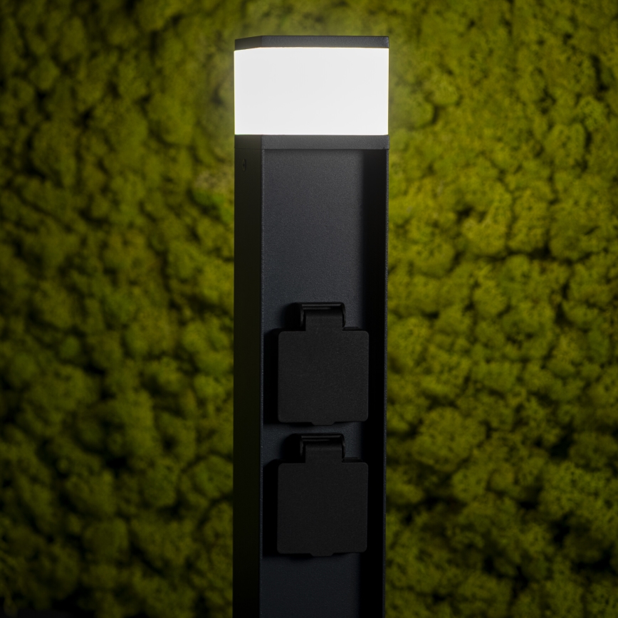 Āra lampa ar 2 kontaktligzdām DASTEN 1xG9/11W/230V 30 cm IP44 melna