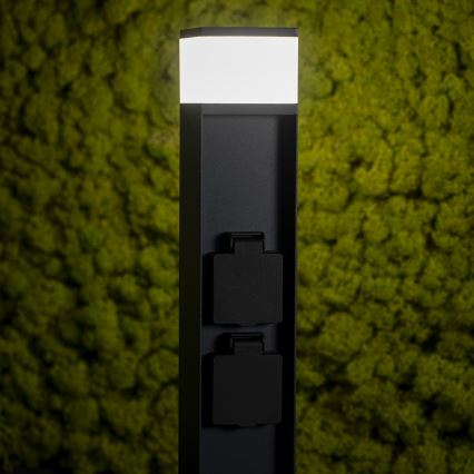 Āra lampa ar 2 kontaktligzdām DASTEN 1xG9/11W/230V 50 cm IP44 melna