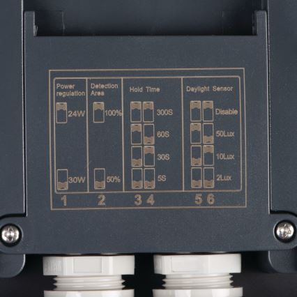 LED Āra griestu lampa ar kustību sensoru BENO LED/24/30W/230V 3000/3500/4000K IP65 antracīta leņķa