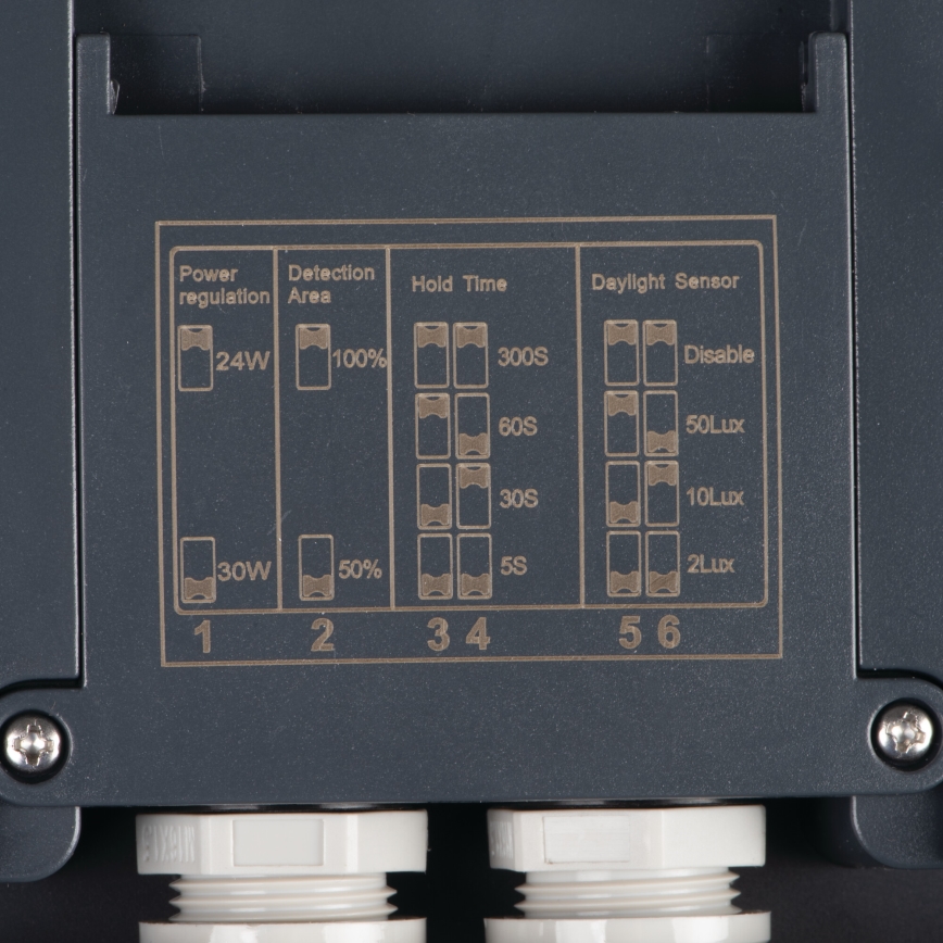 LED Āra griestu lampa ar kustību sensoru BENO LED/12/18W/230V 3000/3500/4000K IP65 antracīta apaļa